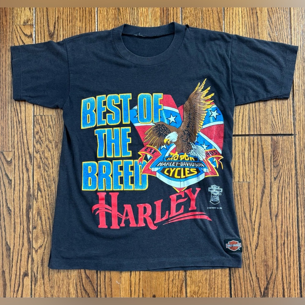 Harley-Davidson Black and Red Short Sleeve Tee